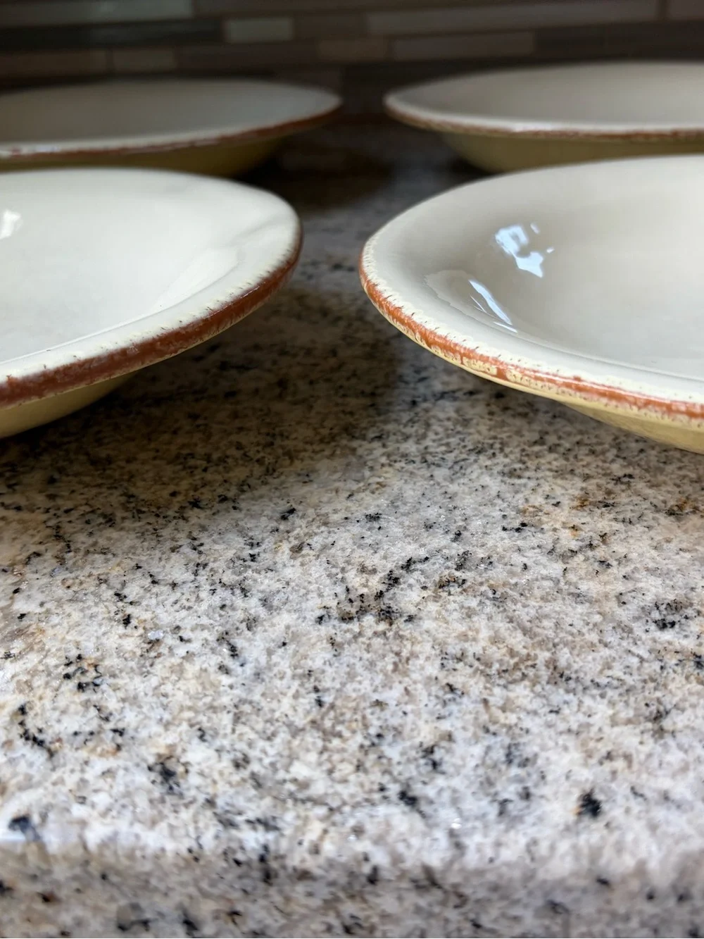 Vietri Crema Rim Soup coupe Bowl (approx 8-3/4”) shallow set of 4